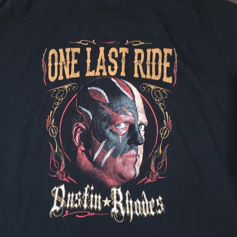 WWE Dustin Rhodes One Last Ride T Shirt XL Black Wrestling Graphic Tee WCW AEW - Picture 3 of 8